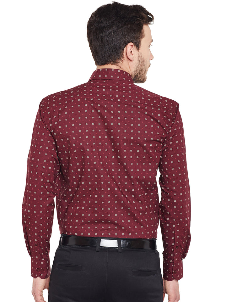 Men Maroon Polka Dot Printed Velvet  Slim Fit  Nehru Jacket