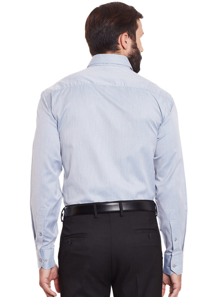 Men Grey Solid Slim Fit Formal Shirt