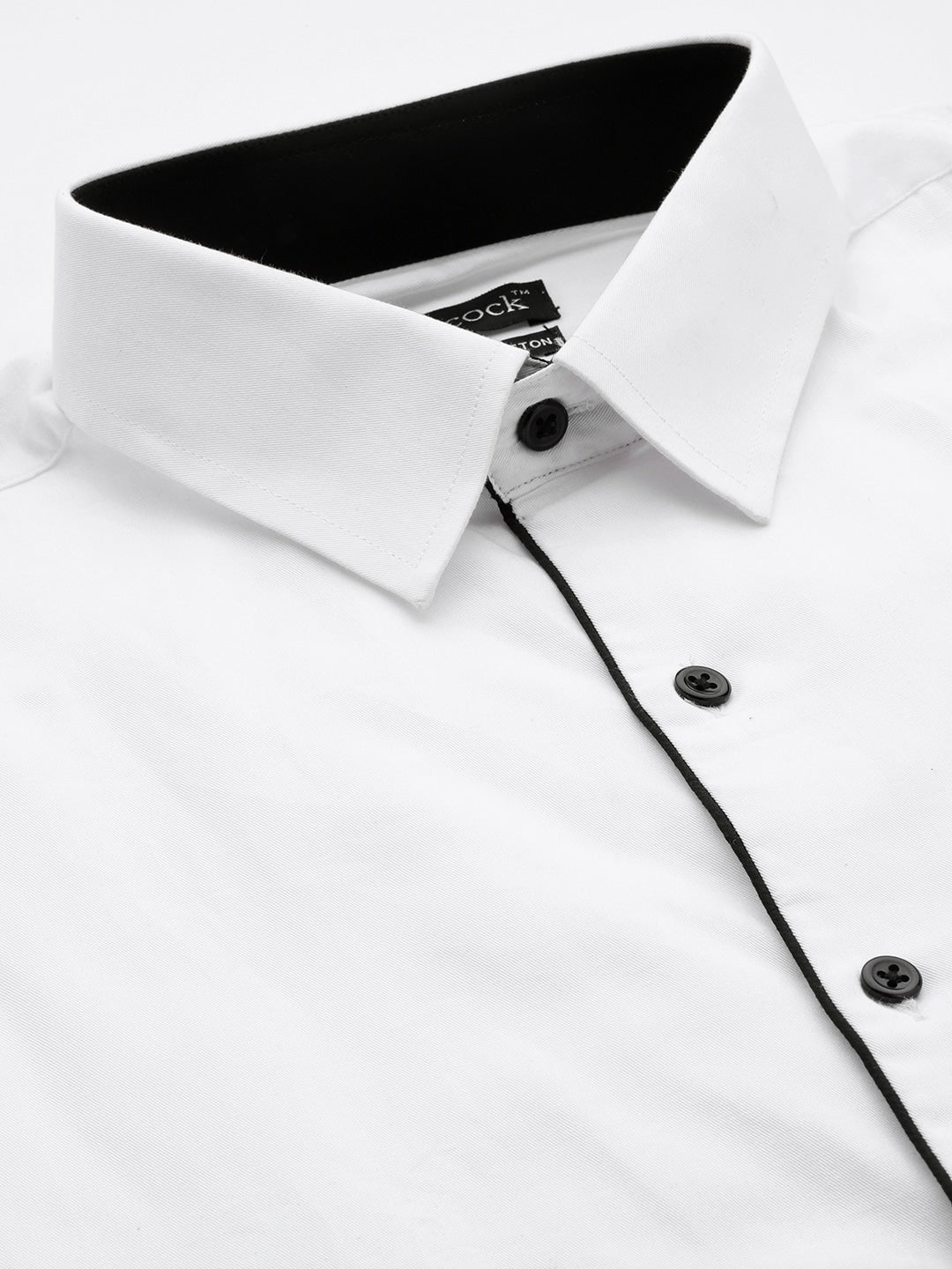 Men White Solids Pure Cotton Slim Fit Formal Shirt