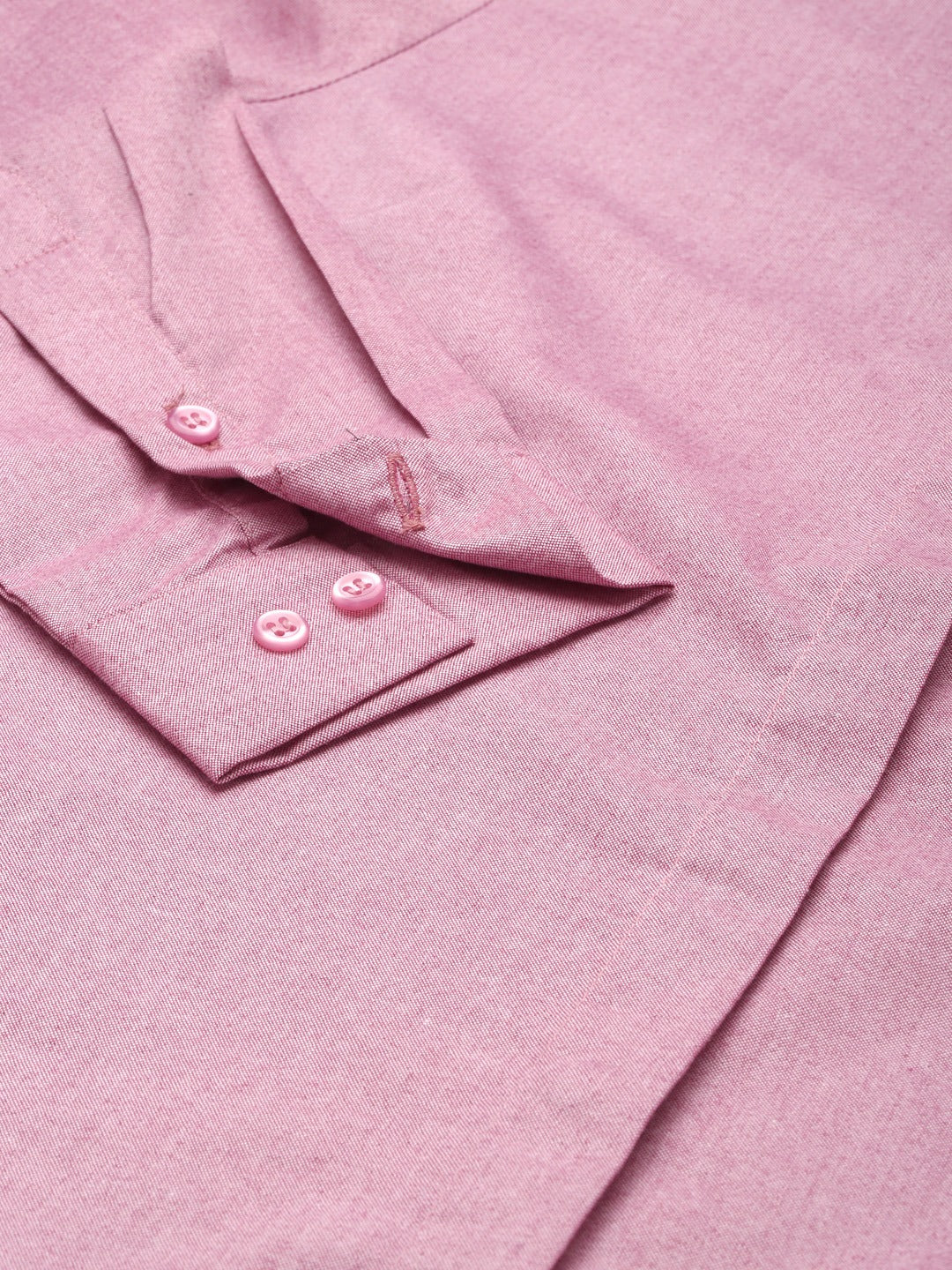 Women Pink Solid Chambray Cotton Rich Slim Fit Formal Shirt