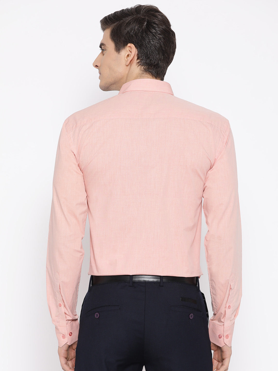 Men Coral Cotton Solid Slim Fit Formal Shirt