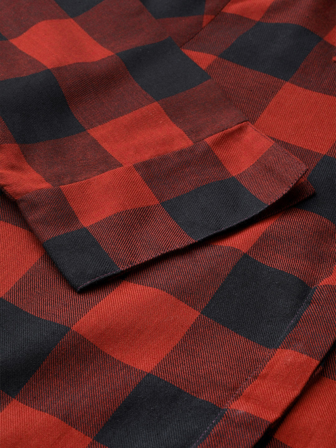 Women Red & Black Checks Pure Cotton Regular Fit Formal Dress