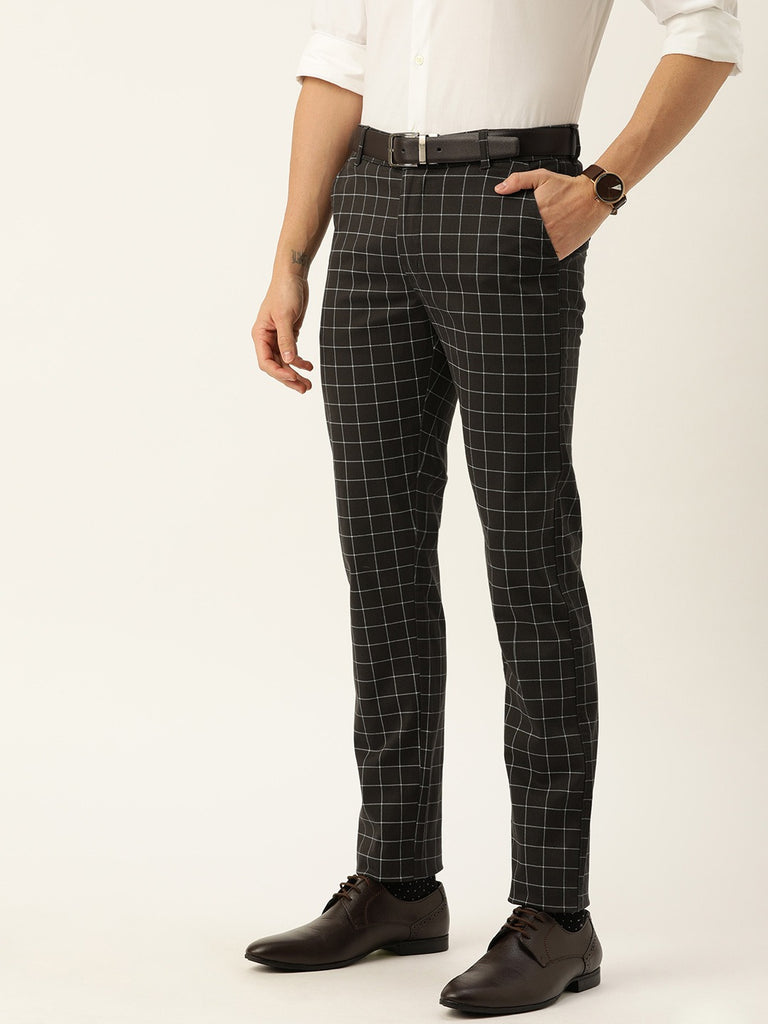 Check Formal Trousers In Grey B95 Lento