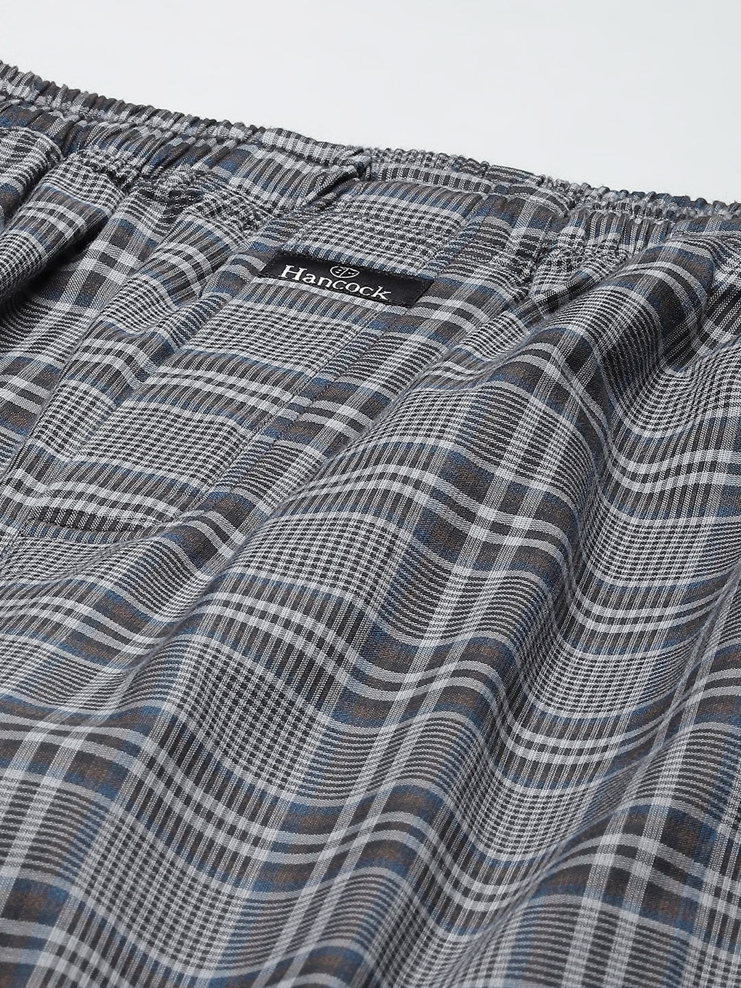 Men Grey Checks Pure Cotton Relaxed Fit Casual Lounge Pant