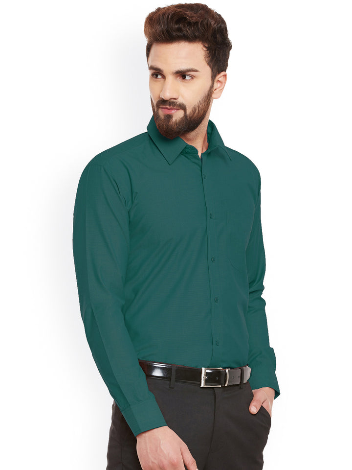 Men Green Fila Fil Pure Cotton Slim Fit  Formal Shirt