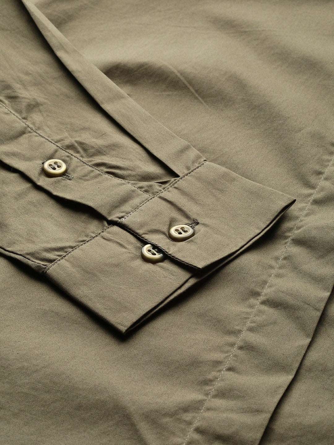 Women New Olive Solids Pure Cotton Slim Fit Formal Shirt