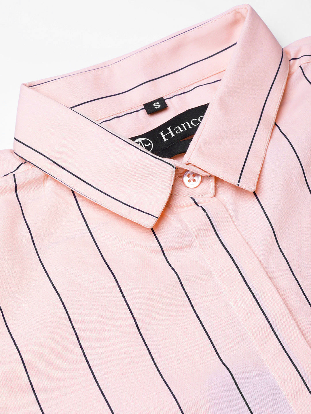 Women Pink Pure Cotton Striped Slim Fit Formal Shirt