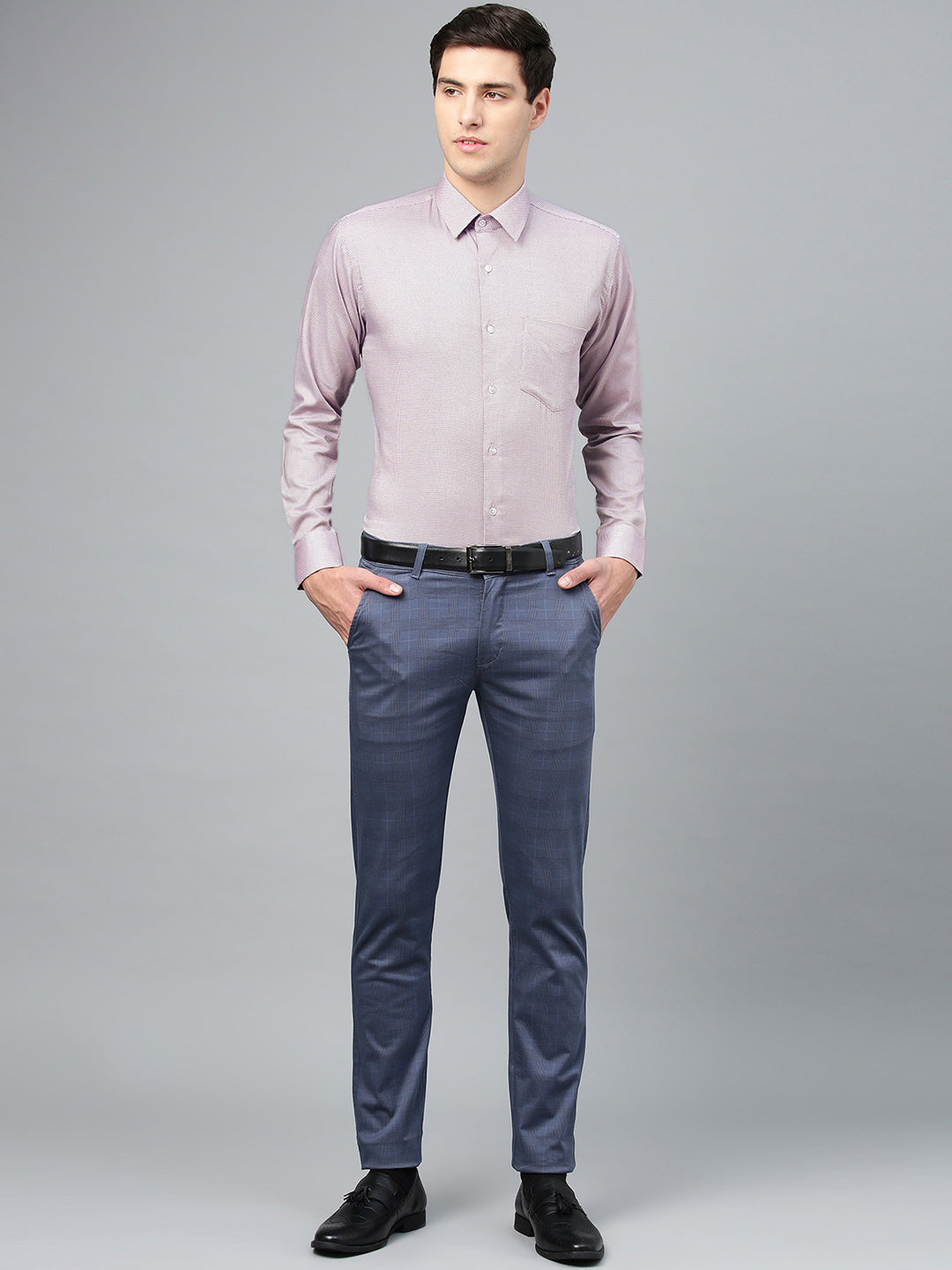 Men Pink Pure Cotton Solid Slim Fit Formal Shirt