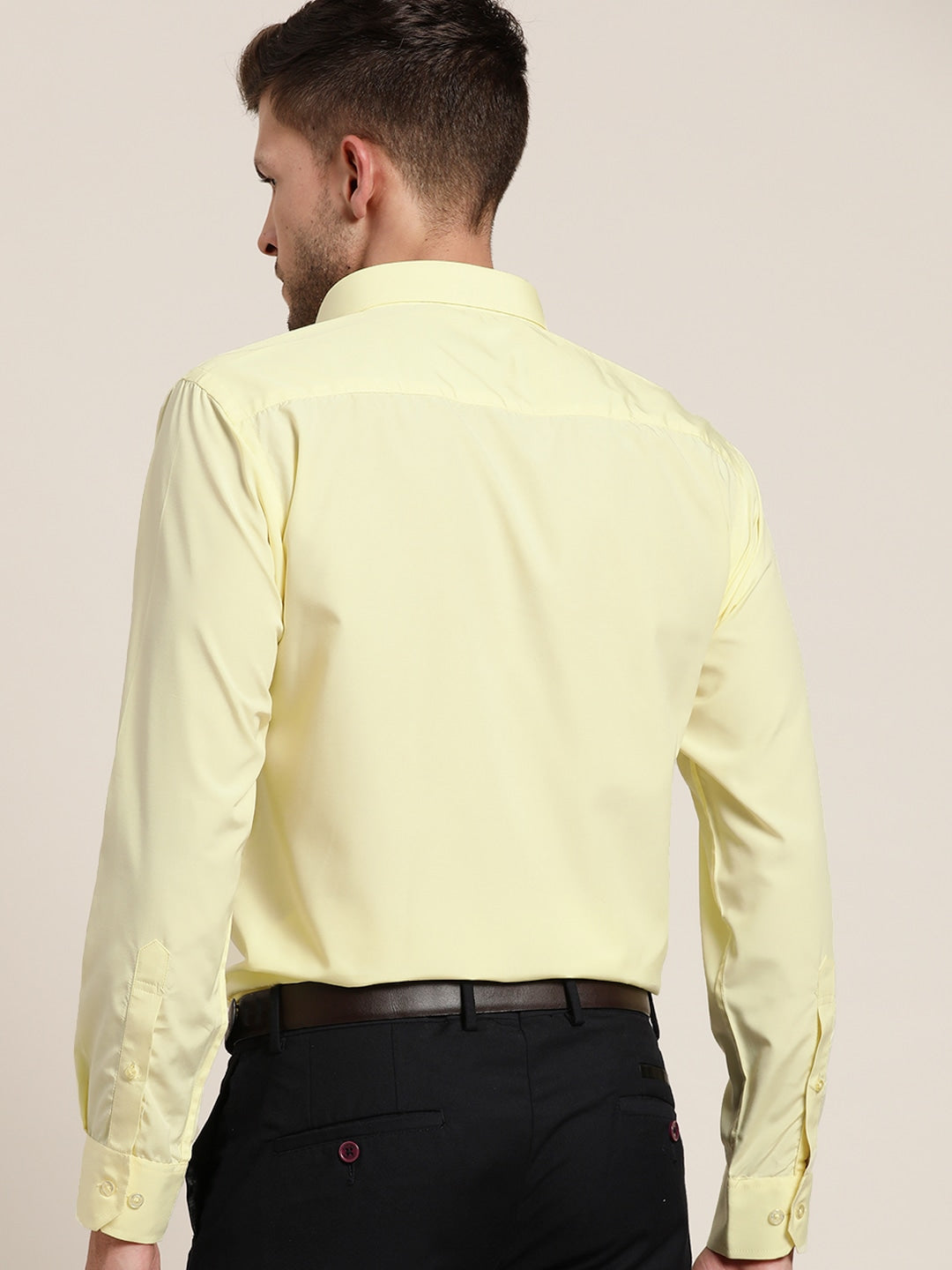 Men Lemon Solids Slim Fit Formal Shirt