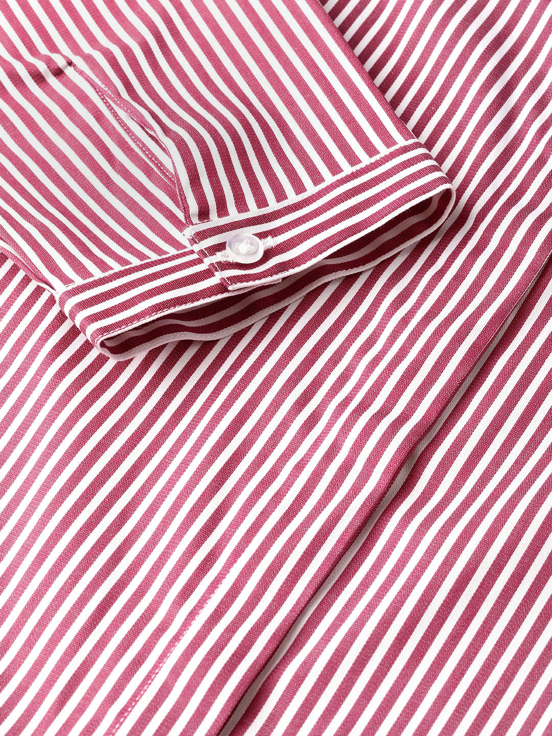 Women Red & white Pure Cotton Striped Slim Fit Formal Shirt