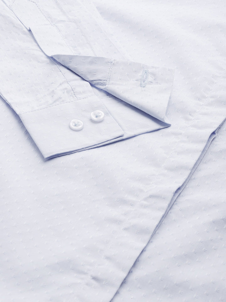Women Sky Solid Pure Cotton Slim Fit Formal Shirt