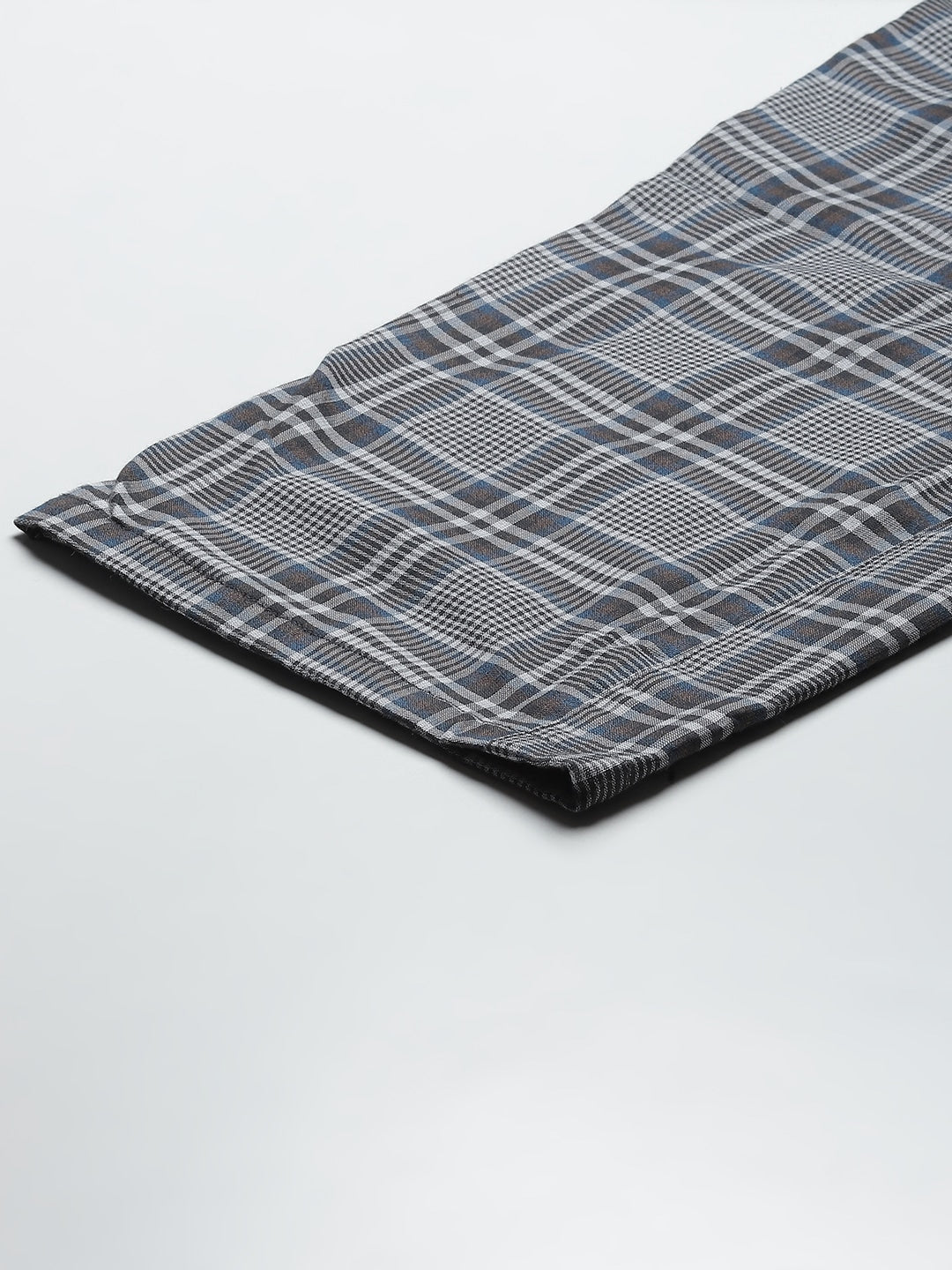 Men Grey Checks Pure Cotton Relaxed Fit Casual Lounge Pant