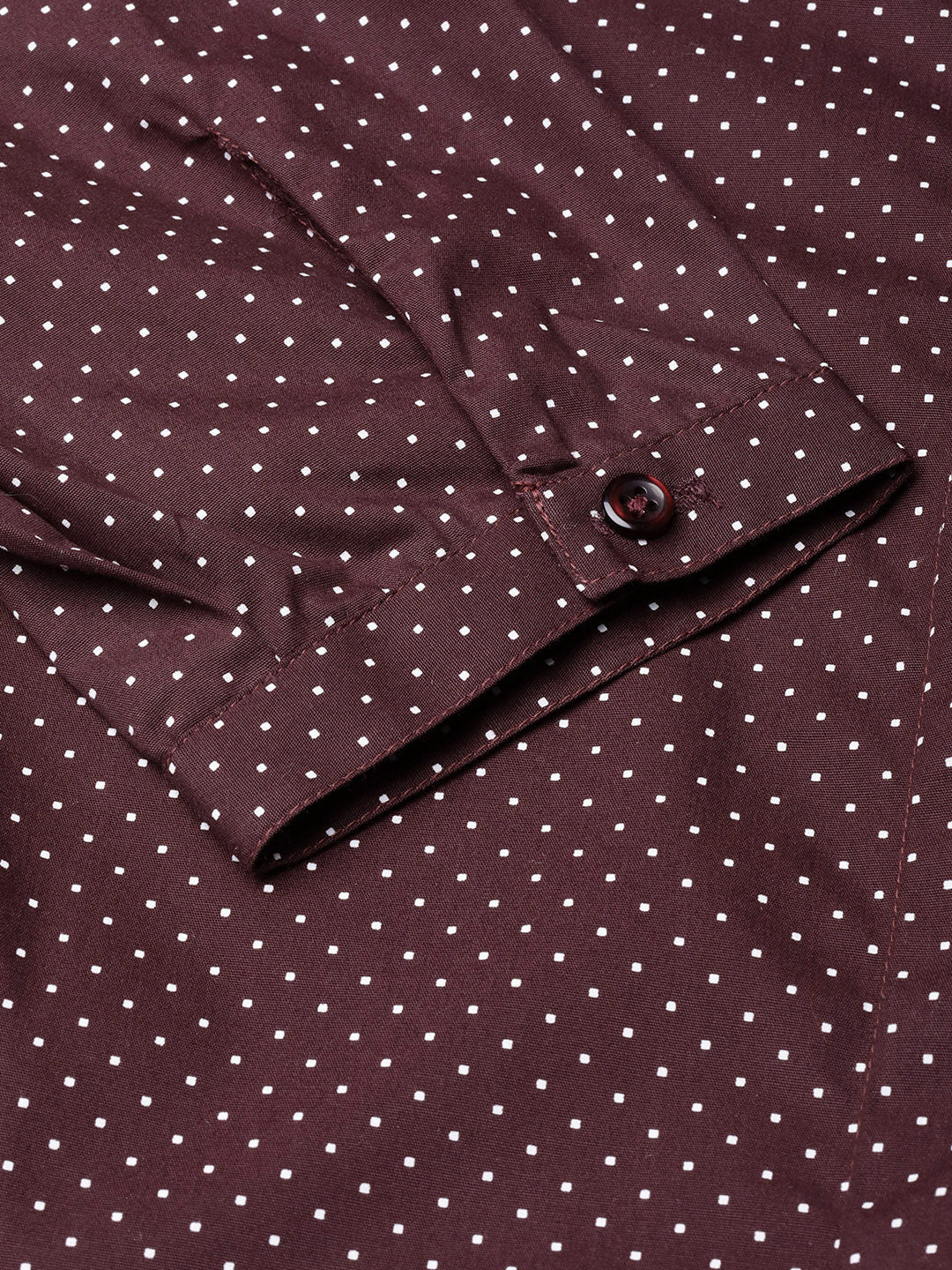 Women Maroon Pure Cotton Printed Slim Fit Formal Shirt
