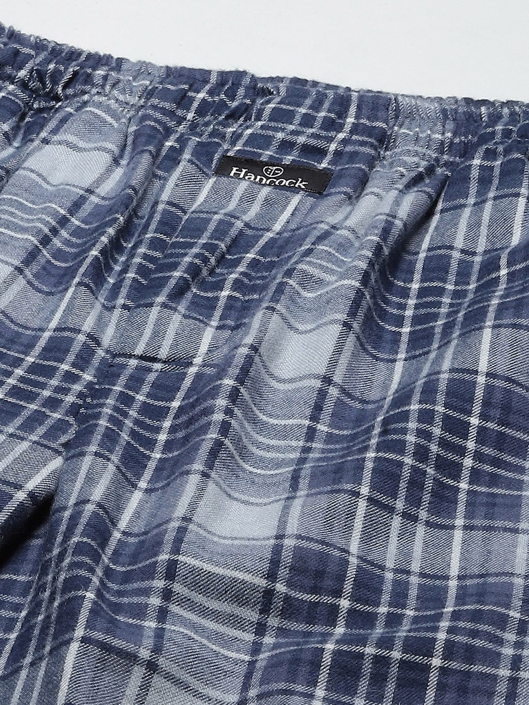 Men Navy Checks Pure Cotton Relaxed Fit Casual Lounge Pant