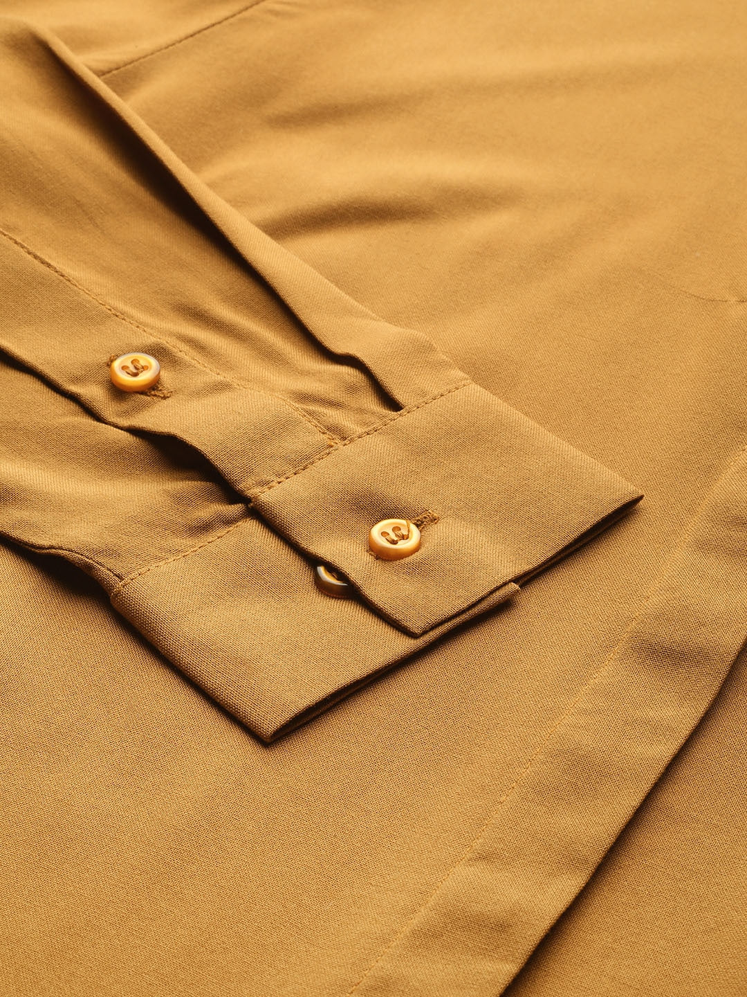 Women Mustard Solids Viscose Rayon Slim Fit Formal Shirt