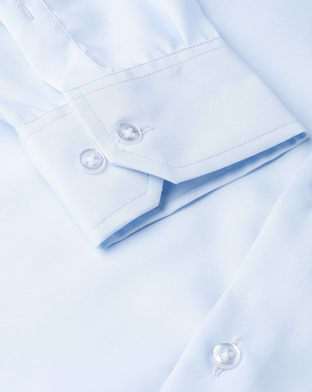 Men Sky Blue Cotton Solid Slim Fit Formal Shirt