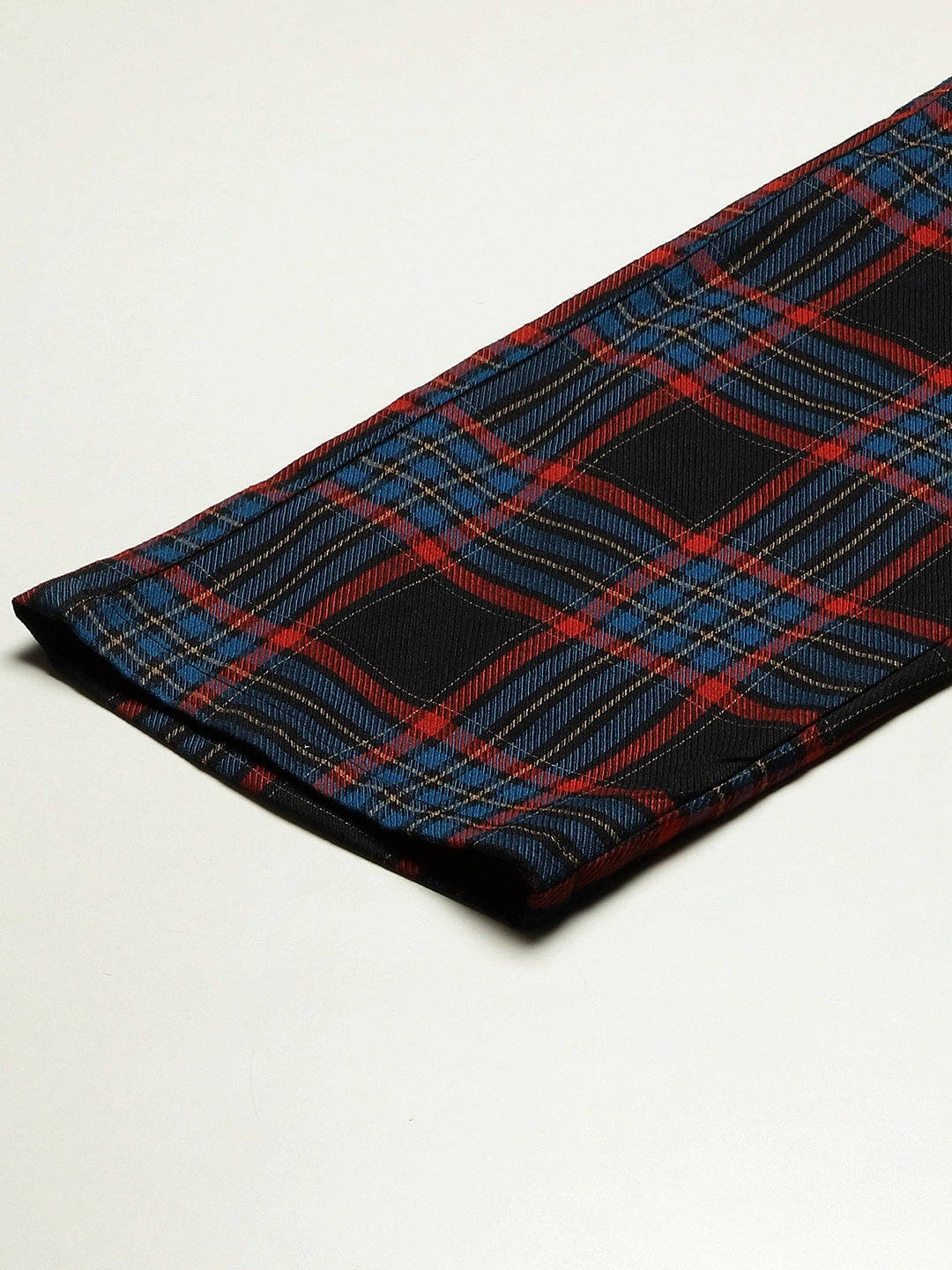 Men Black-Blue Checks Pure Cotton Relaxed Fit Casual Lounge Pant