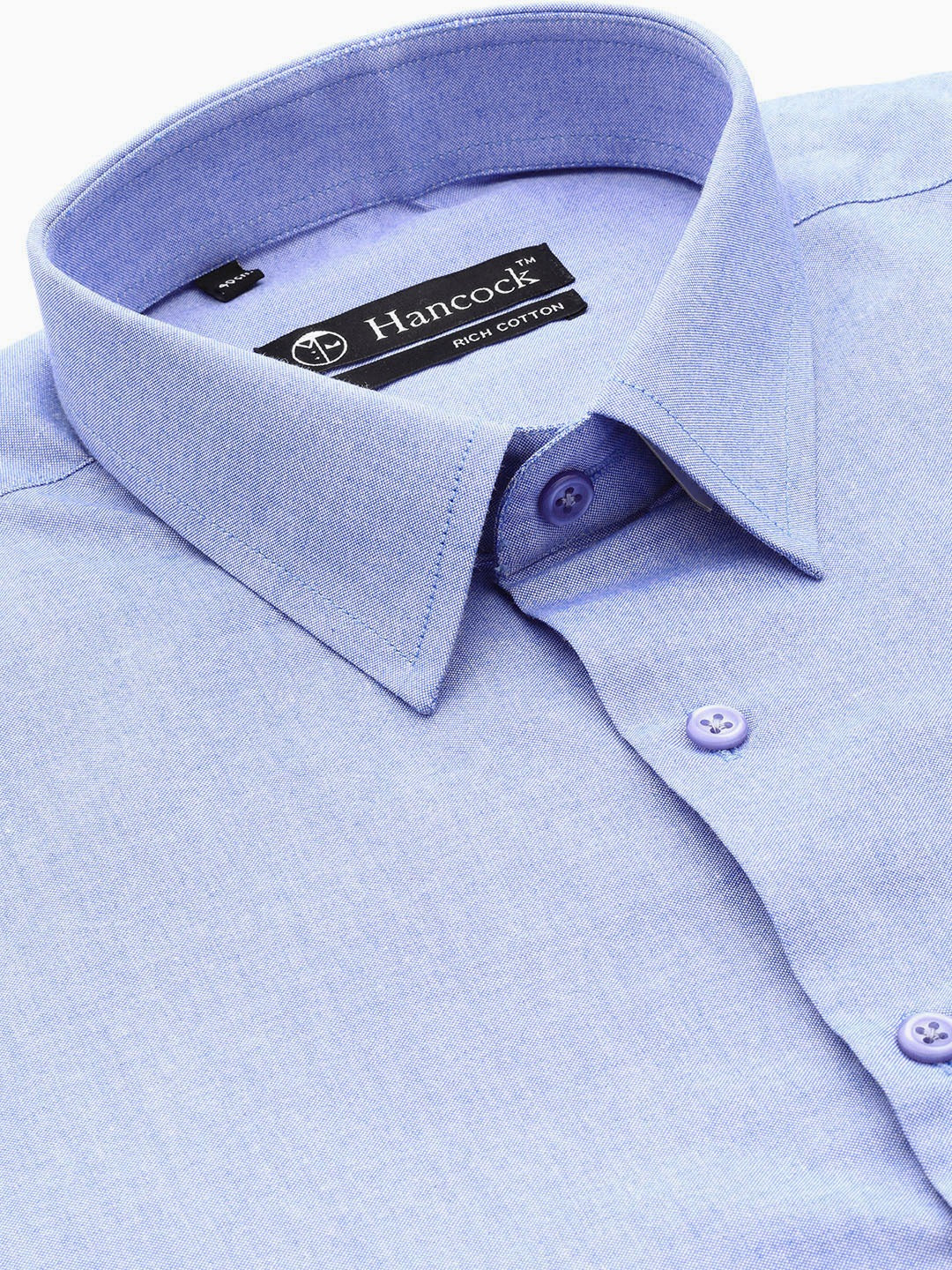 Men Sky Solids Cotton Rich Slim Fit Formal Shirt