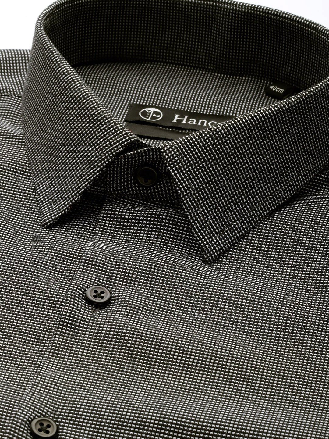 Men Black Solid Pure Cotton Slim Fit Formal Shirt