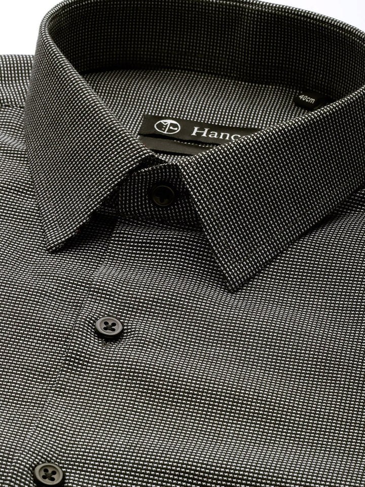 Men Black Solid Pure Cotton Slim Fit Formal Shirt