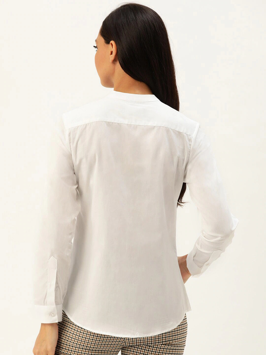 Women White Solids Pure Cotton Slim Fit Formal Shirt